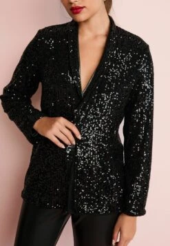 Next Sequin Standard - Halflange Jas - Black