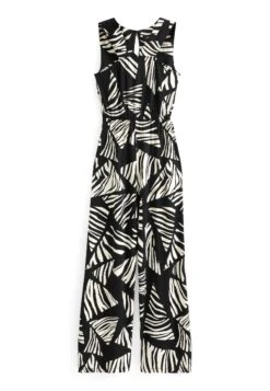 Next V-Neck Wide Leg Sleeveles - Jumpsuit - Abstract Black White -Next 98817c0e8d8f43c195171531d30910f2