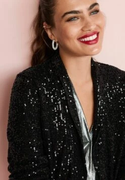 Next Sequin Standard - Halflange Jas - Black -Next 9a60fbfa66364ed482e80aa744ae4cd0