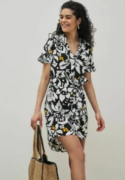 Next Standard - Jurk - Black Ecru Cream Large Scale Floral -Next 9aceff5122394972a77747fa54a1e170