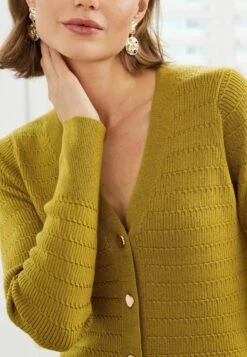 Next Button Detail Longline Standard - Vest - Olive Green