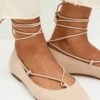 Next Forever Comfort Point Toe Tie Standard - Ballerina´S Met Bandjes - Camel Natural -Next 9d1df444bb654b129afb99dbc4909b39