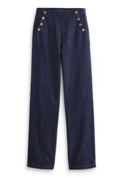 Next Gold Button - Straight Leg Jeans - Rinse Blue