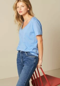 Next Essentials Short Sleeve V-Neck- T-Shirt Basic - Dusky Blue -Next 9eeb175c1a344d81ade8da28b93d266a