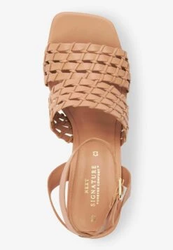 Next Signature Weave Block- Sandalen Met Hoge Hak - Camel -Next 9fd4b5dd22d945bfbc7656fb9905067b