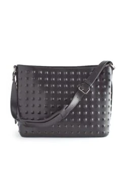 Next Embossed Stud Shoulder Standard - Handtas - Black
