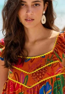 Next Ruffle Sleeve Cami Standard - Top - Tropical Orange -Next ab6417f9759a42d7b83b69643220f732