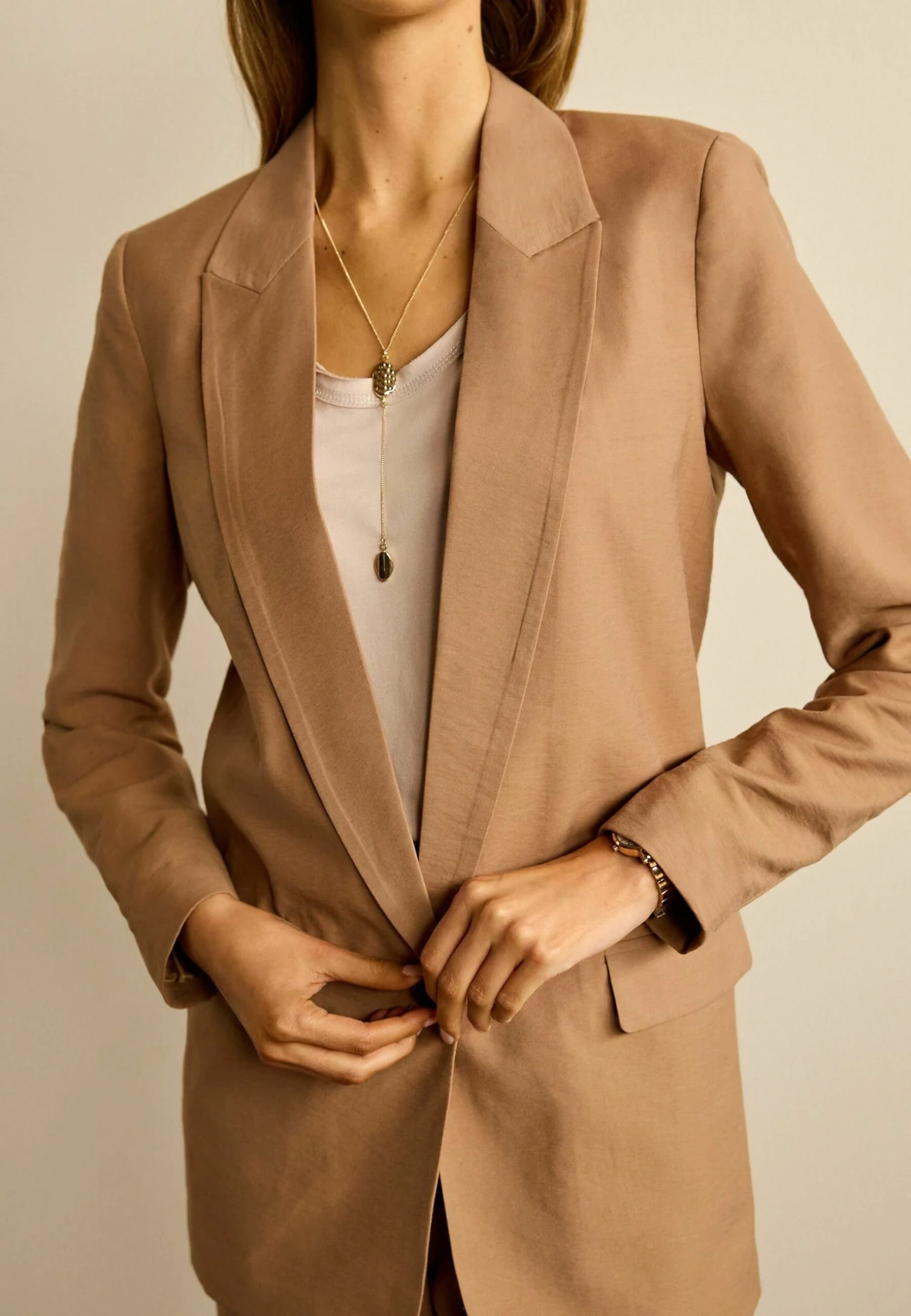 Next Single Breasted - Halflange Jas - Sand 5 Next Single Breasted - Halflange Jas - Sand - Afbeelding 3