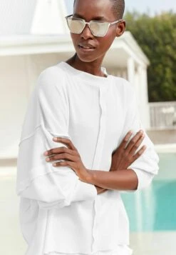 Next Long Sleeve Seam Detail Texture Standard Tall - Trui - White -Next acb8ac607a064b71a2fbf5346230a0e5