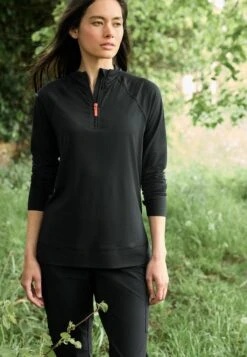 Next Active Sports Long Sleeve Zip Neck Petite - Sweater - Black