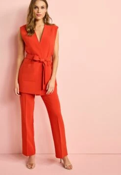 Next Sleeveless Belted- Bodywarmer - Red