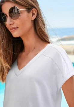 Next V-Neck Bubble HemStandard - T-Shirt Print - White -Next b1c5d5ab7b9d41f19e5e1c83f48d6660