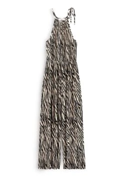 Next Halterneck Standard - Jumpsuit - Black White Zebra