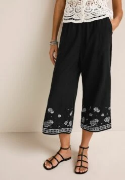 Next Mix Embroidery Culotte - Broek - Black