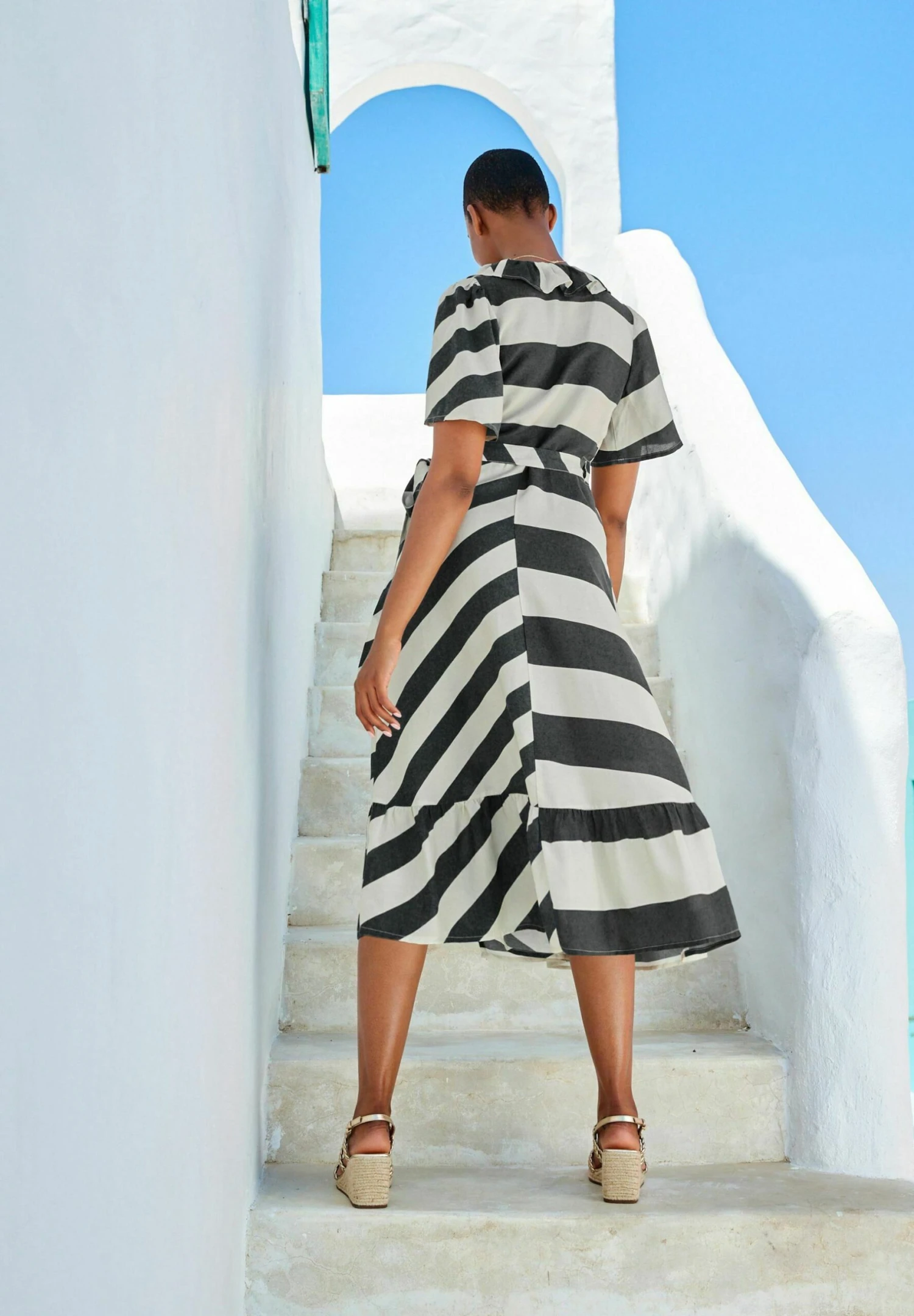 Next Jurk - Ecru Black Stripe 4 Next Jurk - Ecru Black Stripe - Afbeelding 2