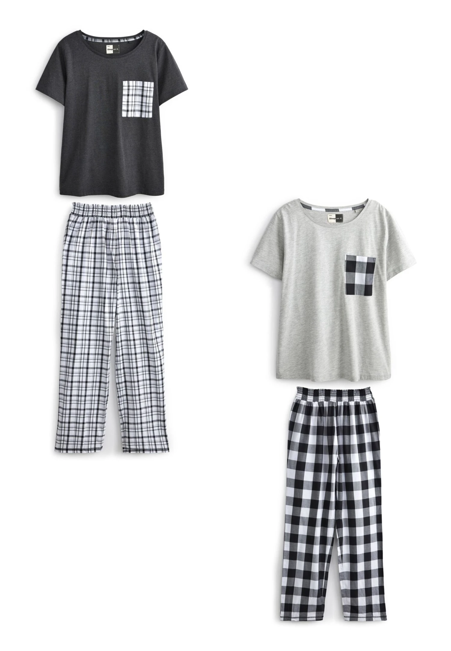 Next 2 Pack Set - Pyjama - Black White Check 5 Next 2 Pack Set - Pyjama - Black White Check - Afbeelding 3