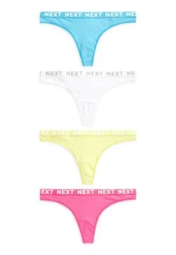 Next Mono Print Rich Logo Knickers Four Pack - Slip - Bright Colours -Next bc92cd7201fa49c080fb3c0e5876ff0c