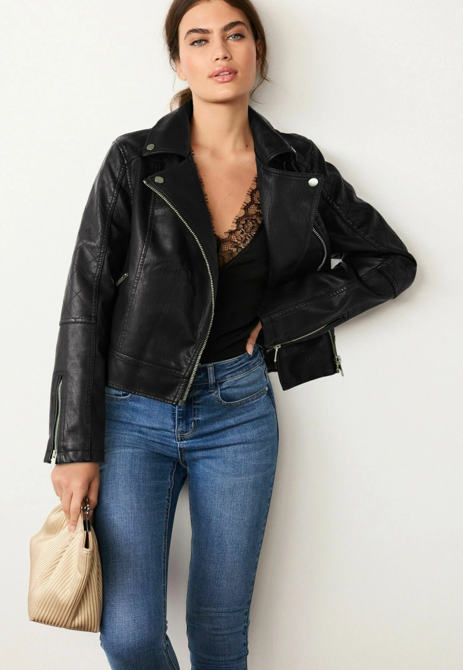 Next Biker Standard - Imitatieleren Jas - Black 3 Next Biker Standard - Imitatieleren Jas - Black