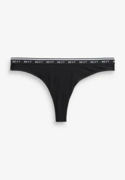 Next Mono Print Rich Logo Knickers Four Pack - Slip - Black -Next bd762fbbc59c43ffb11c155d0119e78b