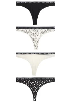 Next Mono Print Rich Logo Knickers Four Pack - Slip - Black -Next c027105ab38a45be809a71b5989396cd