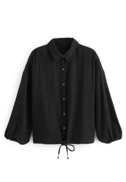 Next Crinkle Button Through Standard - Overhemdblouse - Black -Next c143f3667a4c4679a99aaccb57eb3f0b