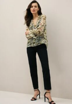 Next Sheer With Trim Detail Standard - Blouse - Cream Floral -Next c1d17f8df6104330be7c9fe20693cc4c