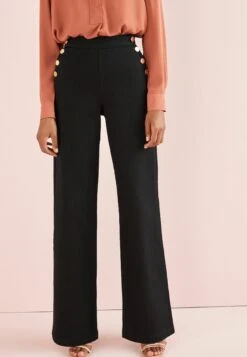 Next Gold Button - Straight Leg Jeans - Black