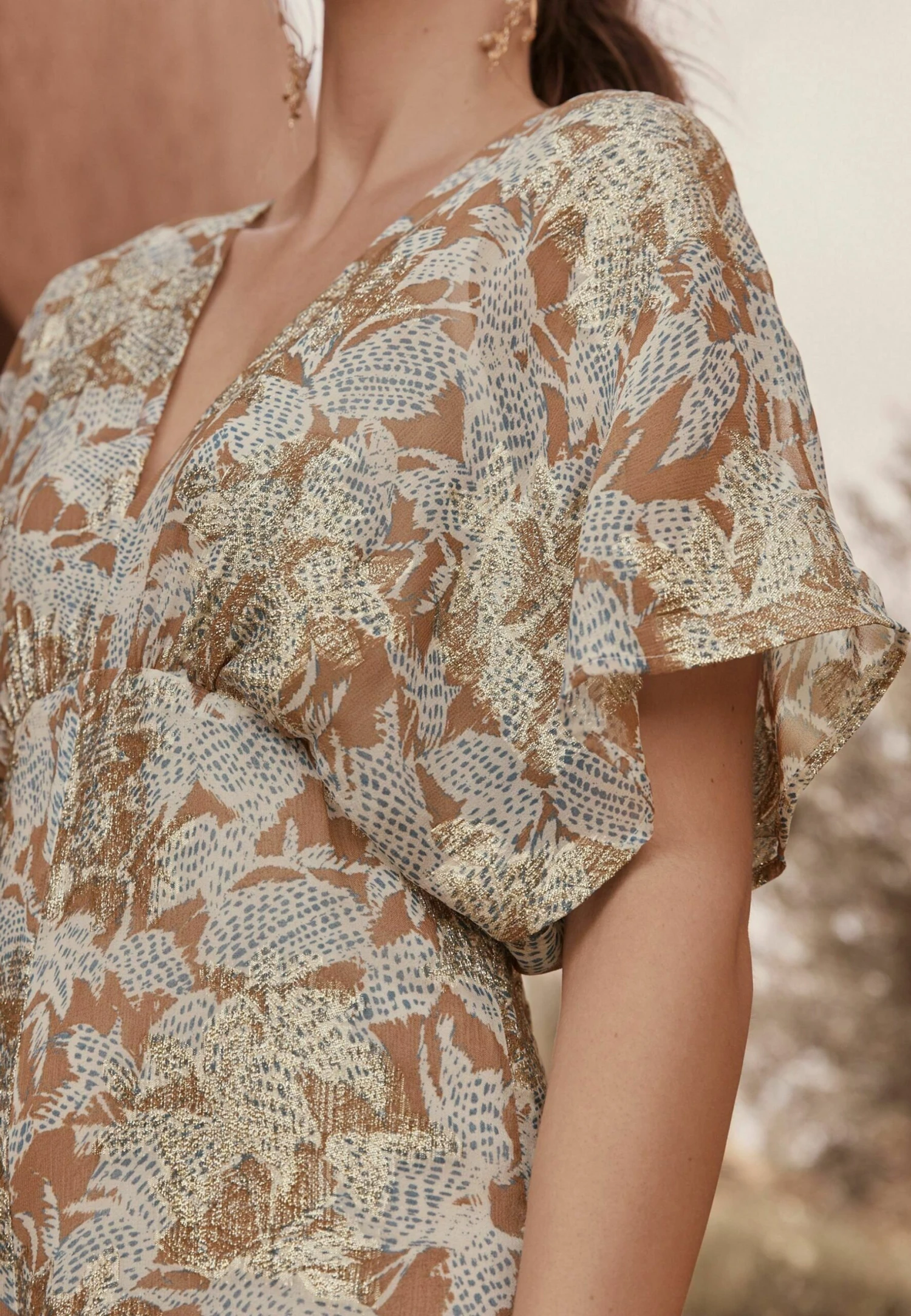 Next Batwing Wideleg Standard - Jumpsuit - Brown Gold Sparkle 5 Next Batwing Wideleg Standard - Jumpsuit - Brown Gold Sparkle - Afbeelding 3