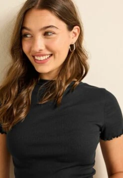 Next Short Sleeve Lettuce Edge Standard - T-Shirt Basic - Black -Next c668f5df382f457bacf0038760a28f49