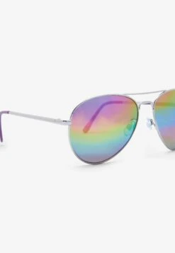 Next Rainbow Lens Aviator Style Standard - Zonnebril - Silver -Next c8b44b66251544f4b454f1f6fc0bfc95