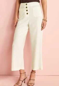 Next Tailored Button Down Culottes - Broek - Ecru White -Next c9405d5d06484c7684f6fedb4bfaed07