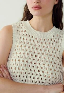 Next Open Stitch Tank Standard - Top - Ecru White -Next ce5867f6e2444d819c4eac524604bfeb