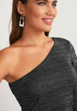 Next One Shoulder Sparkle Standard - Cocktailjurk - Black -Next cf0c9d51d07f463cb07f74c150e0c619