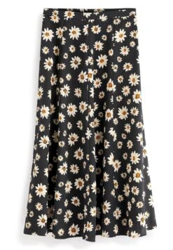 Next Panelled Midi Textured Standard - Plooirok - Black Daisy Print -Next cf5fad9adb42498aa35a3030c145e82d