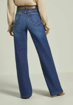 Next Hourglass Wide Leg - Flared Jeans - Dark Blue -Next cfc4ec333253443ab39a2b0af44c26da