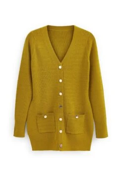 Next Button Detail Longline Standard - Vest - Olive Green -Next d1698b62cf744b4588fccb88b177fc3d