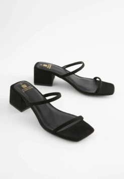 Next Forever Comfort Two Band Block Heel Regular Wide Fit - Muiltjes Met Hak - Black -Next d3c0924736424d8b9d20c6559752c8f7