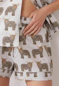 Next Set Short Sleeve Button Through Standard - Pyjama - Grey Hamish Cow -Next d5e4b96570e340f98544af81a5ba8898