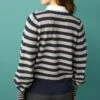 Next Gem Button Collar Layer V Neck Standard - Trui - Navy Blue Grey Stripe -Next d6320002b77440a783d1f28eb0bce1fe