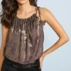 Next Strappy Tassel DetailStandard - Top - Chocolate Brown Foil