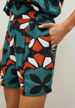 Next High Waisted Standard - Shorts - Teal Blue/Red/Large Scale Geo -Next dd0f51f926ed40b189528f277dbfcd4e