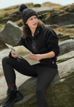 Next Outdoor Popper Neck - Fleece Trui - Black -Next dd2a6501980e4e56a077bc062ea3ba0e