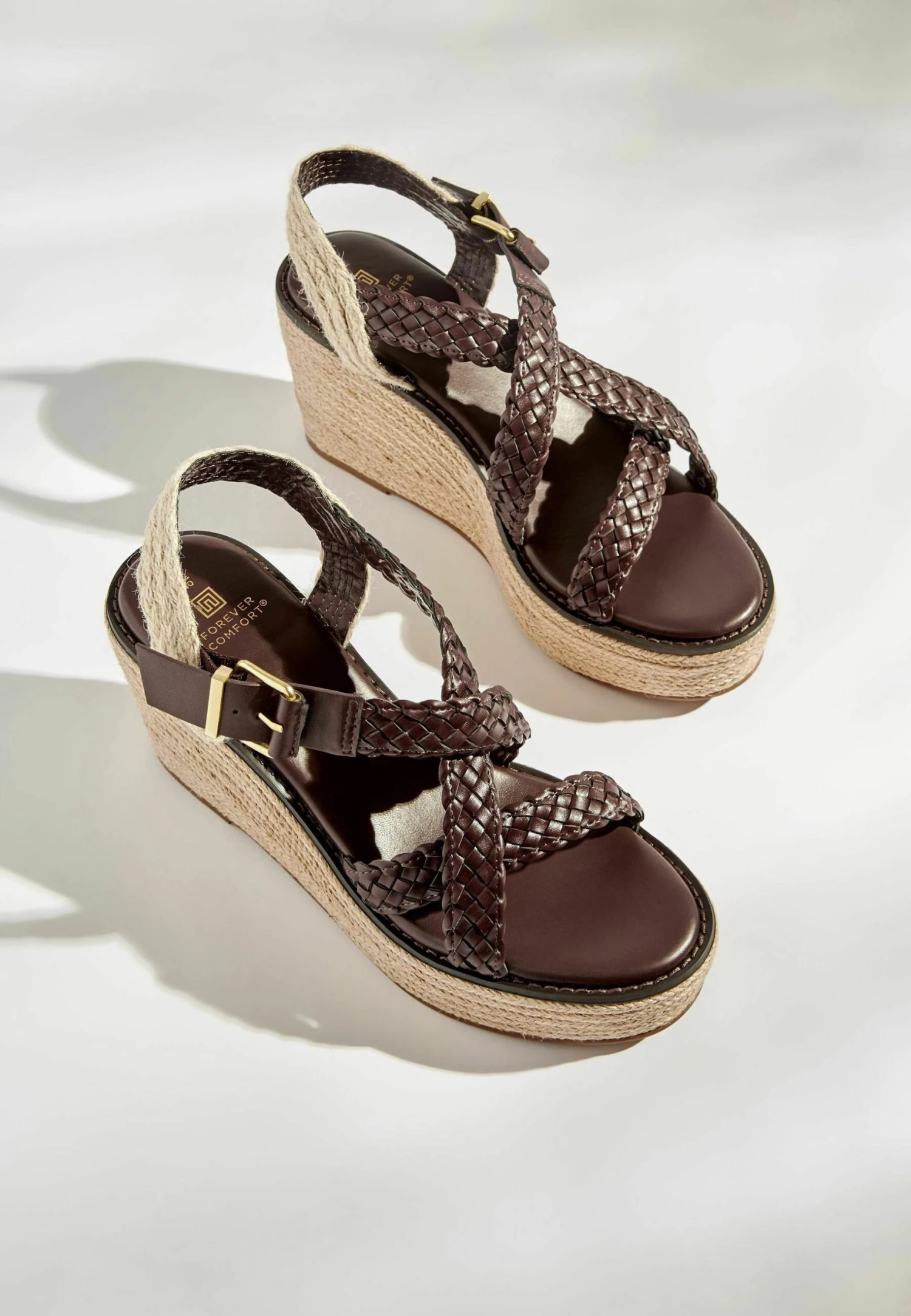 Next Forever Comfort Weave Strap Standard - Sandalen Met Sleehak - Chocolate Brown 4 Next Forever Comfort Weave Strap Standard - Sandalen Met Sleehak - Chocolate Brown - Afbeelding 2