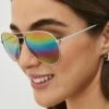 Next Rainbow Lens Aviator Style Standard - Zonnebril - Silver -Next df13d45b87b047ab952da016599bc9db