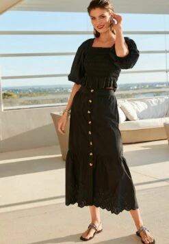 Next Shirred With Broidery Detail Standard - Blouse - Black 10 Next Shirred With Broidery Detail Standard - Blouse - Black -Next e1a86d101fd04102a20c55c6c6581be5