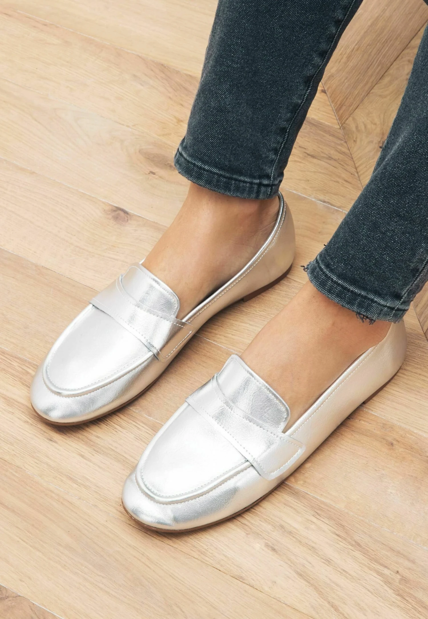 Next Slim Loafers - Instappers - Silver 3 Next Slim Loafers - Instappers - Silver