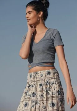 Next Petite - A-Lijn Rok - Blue Ecru -Next e372b6fb449647a6beeca3c0802bd721