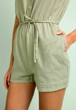 Next Mix Ruffle Sleeve Standard - Jumpsuit - Khaki Green -Next e69723da8f79412c9078175c157635f0