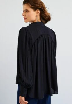 Next Pleat Sleeve Tie Neck Standard - Overhemdblouse - Blue -Next e6c9f74aa2ff407e846495815198482c