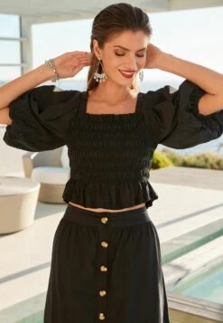 Next Shirred With Broidery Detail Standard - Blouse - Black 9 Next Shirred With Broidery Detail Standard - Blouse - Black -Next e7b0bf1541ca47319047bcc2a4d85e1c